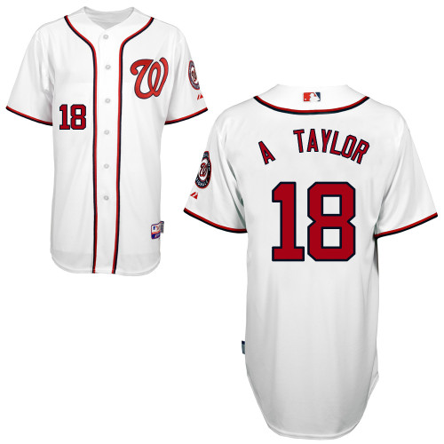 Michael A Taylor #18 MLB Jersey-Washington Nationals Men's Authentic Home White Cool Base Baseball Jersey